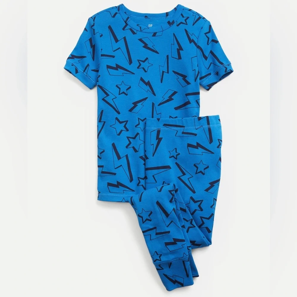 Gap 100% Organic Cotton Lightning Bolt Graphic PJ Set Size 12